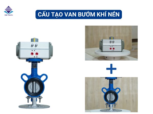 Cấu tạo van bướm điều khiển khí nén