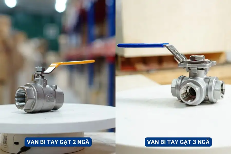 Van bi tay gạt 2 ngã - Van bi tay gạt 3 ngã