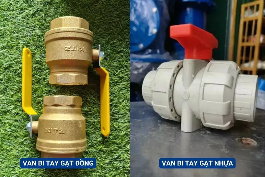 Van bi tay gạt đồng - Van bi tay gạt nhựa