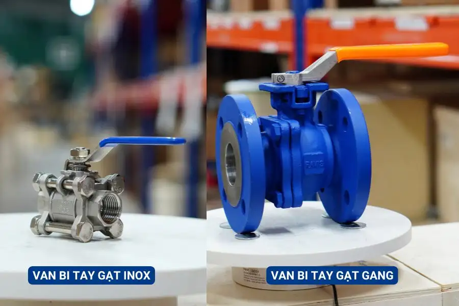 Van bi tay gạt inox - Van bi tay gạt gang