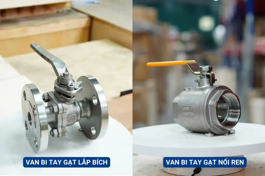 Van bi tay gạt nối ren - Van bi tay gạt lắp bích