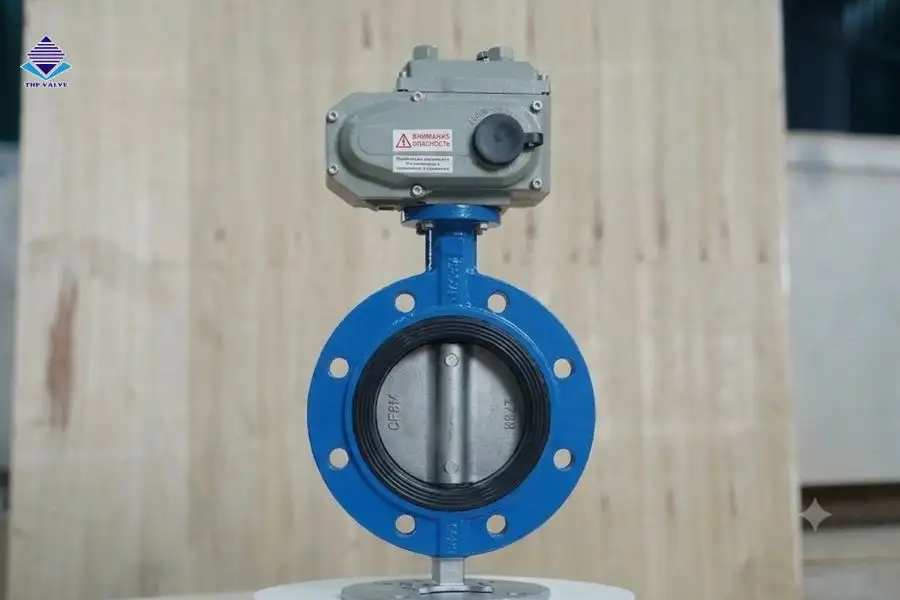 Van bướm điện Haitima lắp bích