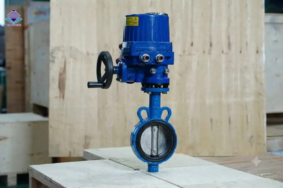 Van bướm điều khiển điện tay quay
