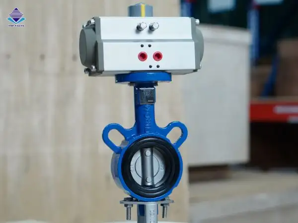 Van bướm gang điều khiển khí nén Haitima