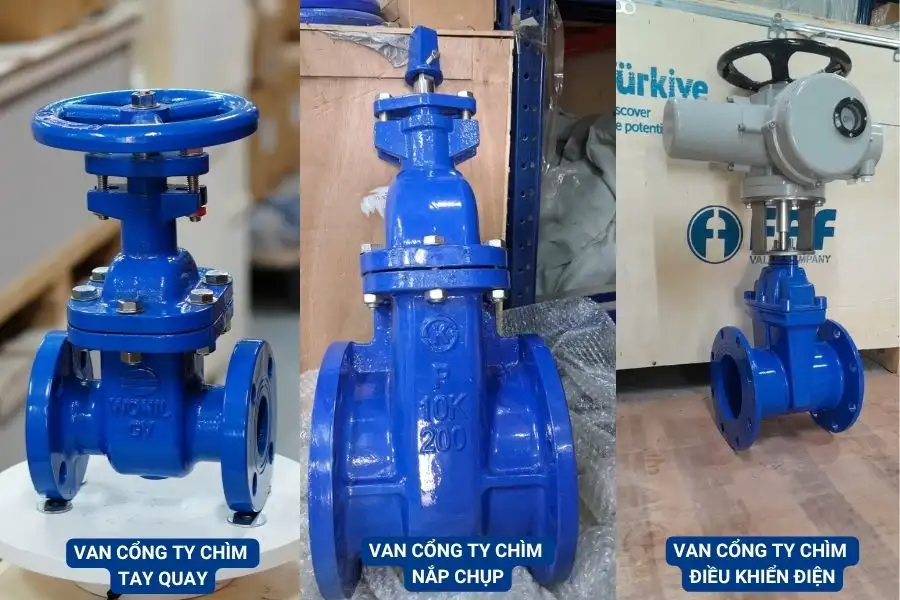 Phân loại van cổng ty chìm theo bộ điều khiển