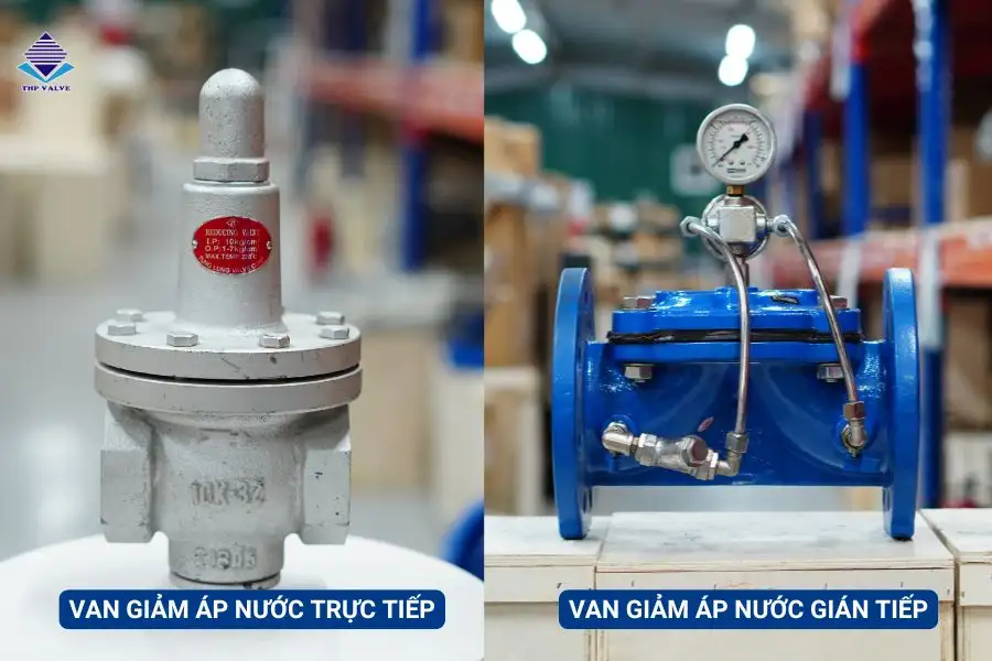 Van giảm áp nước trực tiếp - Van giảm áp lực nước gián tiếp