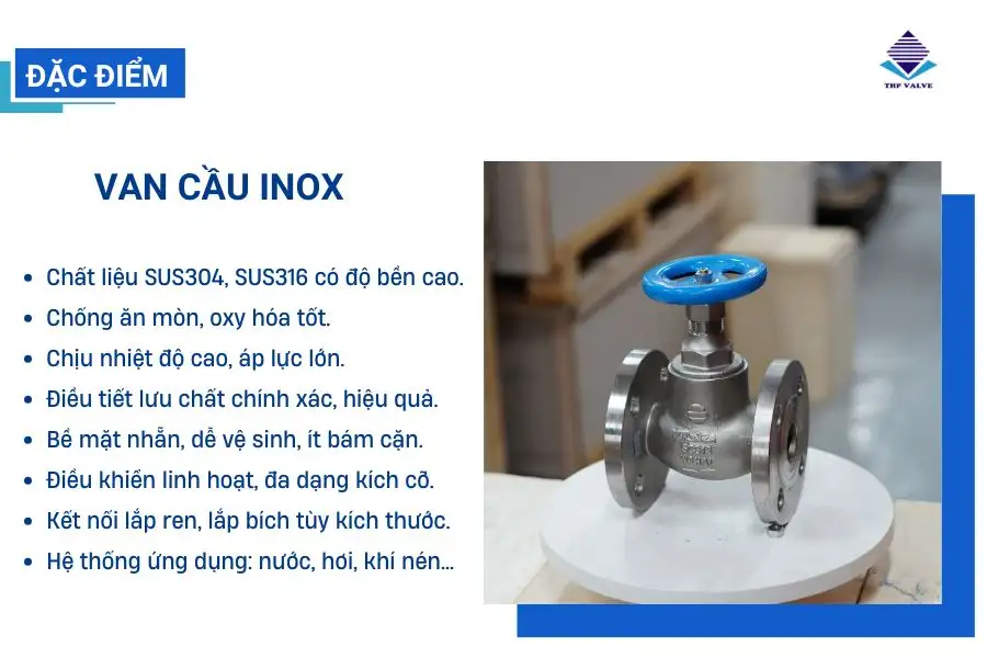 Đặc điểm nổi bật của van cầu inox