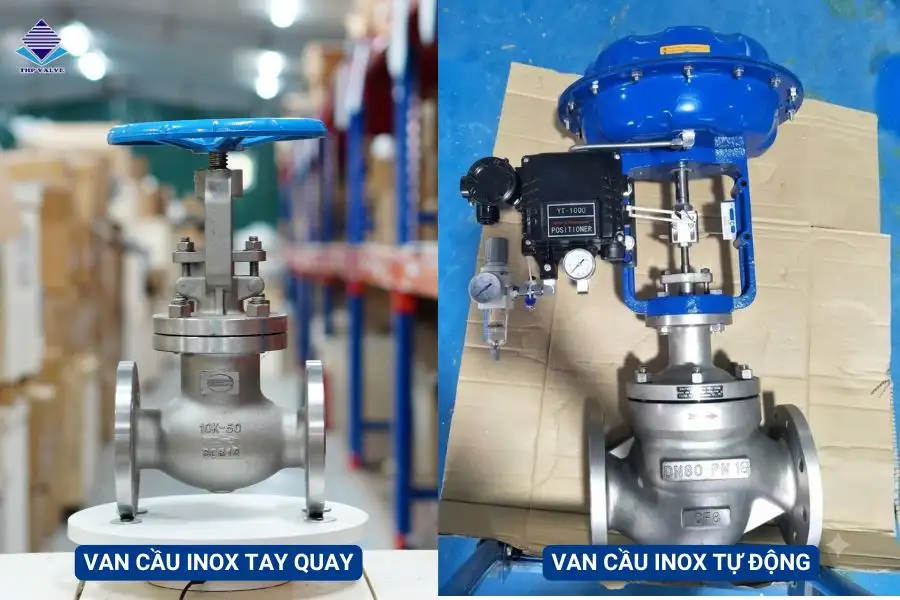 Van cầu inox tay quay - Van cầu inox tự động