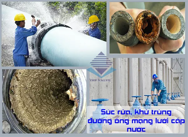 Súc rửa, khử trùng đường ống mạng lưới cấp nước