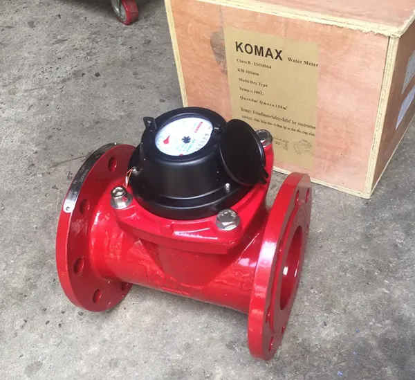 Đồng hồ đo lưu lượng nước nóng Komax lắp bích