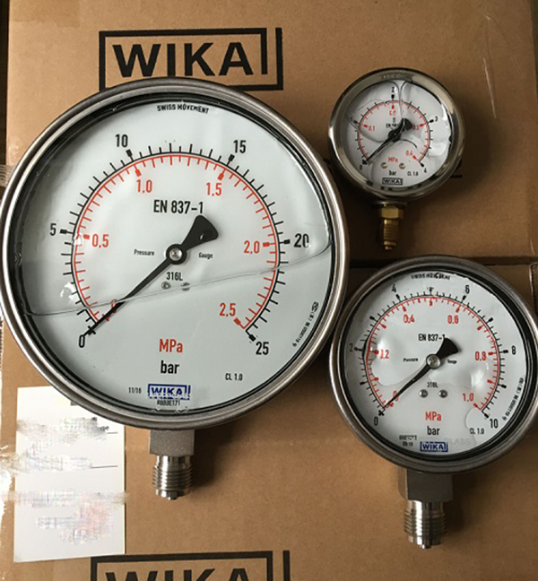 đồng hồ áp suất có dầu Wika 2