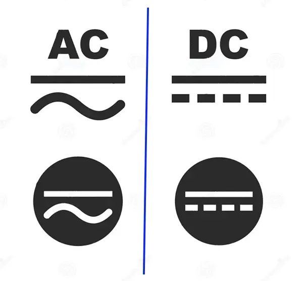 Ký hiệu dòng điện DC và AC