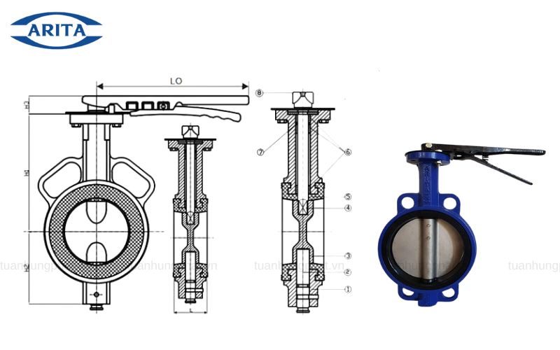 Cấu tạo van bướm arita
