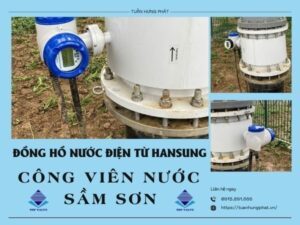 Đồng hồ nước điện từ Hansung tại Công viên nước Sầm Sơn