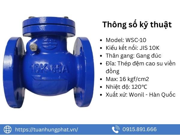 Van 1 chiều gang Wonil