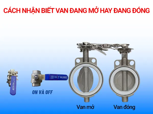 Cách nhận biết van đang mở hay đóng