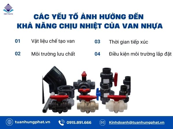 Van nhựa chịu nhiệt độ tối đa bao nhiêu?