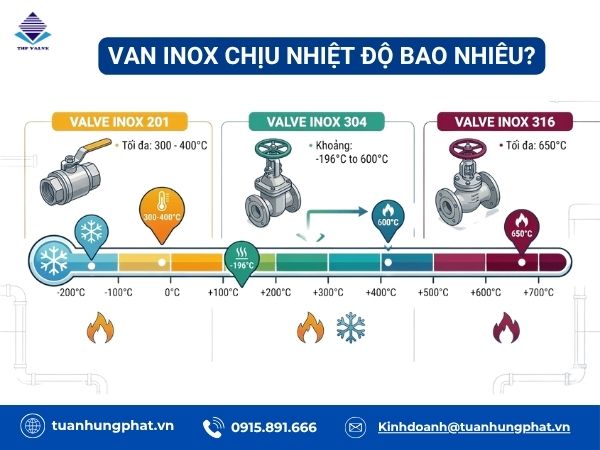 Van inox chịu nhiệt độ bao nhiêu