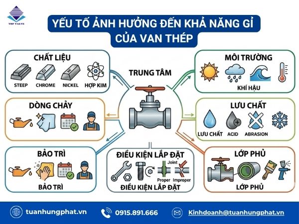 Van thép có bị gỉ không?