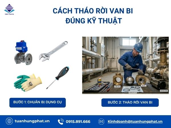 Cách tháo rời van bi