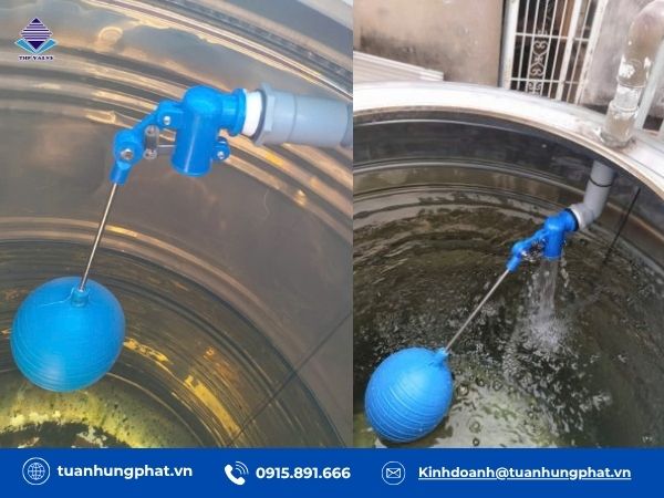van phao bể nước