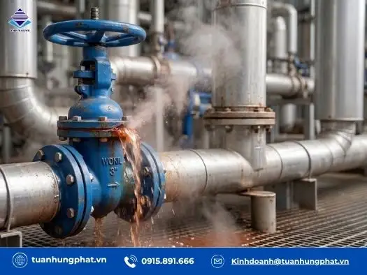 Dấu hiệu lưu chất bị rò rỉ ra bên ngoài