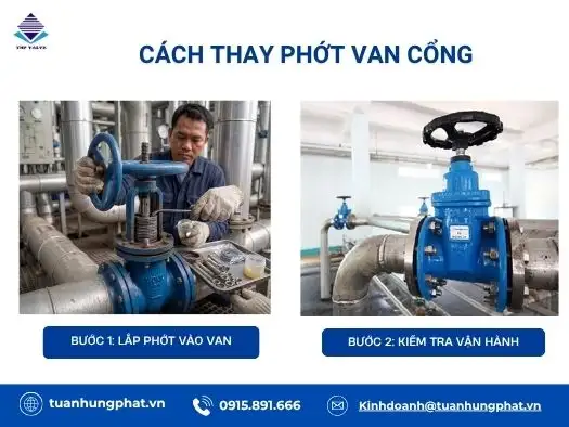 Lắp phớt van cổng và kiểm tra thử nghiệm