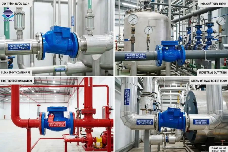 Ứng dụng van 1 chiều gang trong các hệ thống