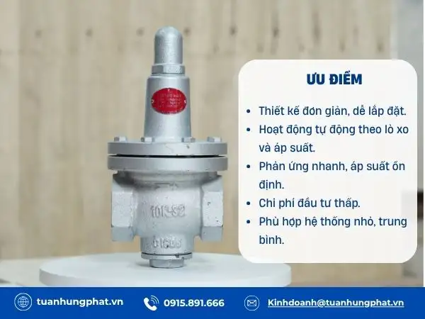 Ưu điểm nổi bật của van giảm áp trực tiếp