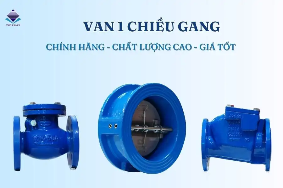 Van 1 chiều gang được chế tạo bằng vật liệu gang cầu, gang xám