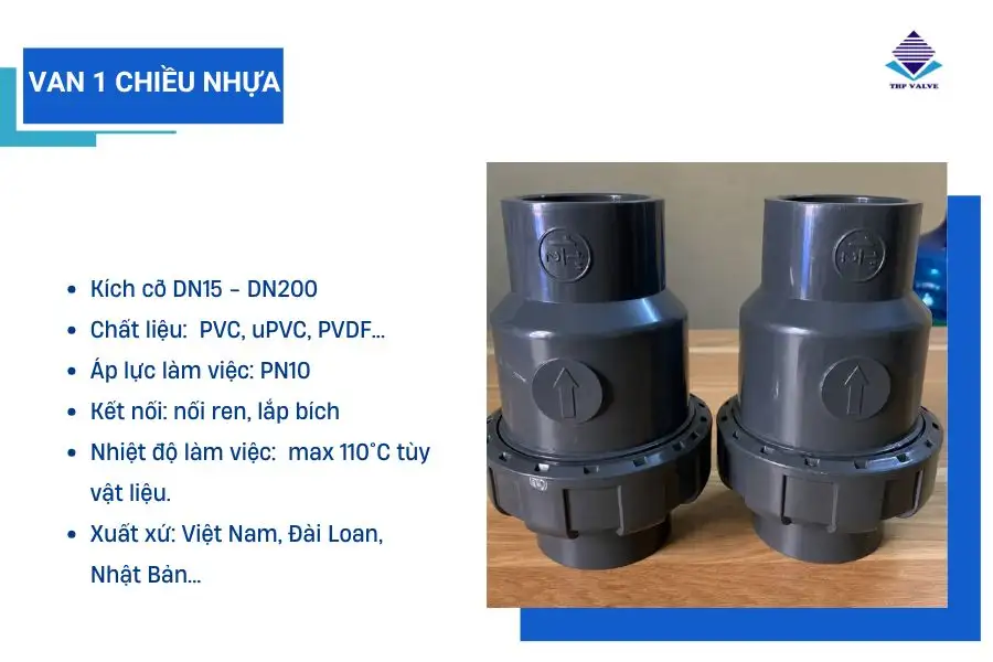 Van 1 chiều nhựa