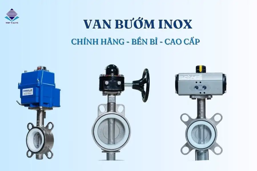 Van bướm inox được chế tạo từ inox 304, inox 316