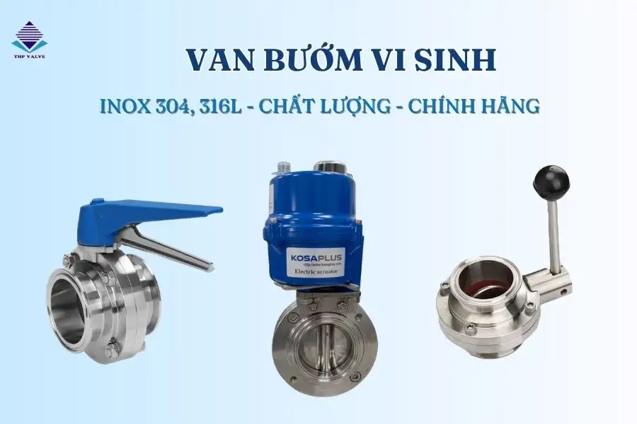 Van bướm vi sinh inox 304, inox 316 bền bỉ, chất lượng