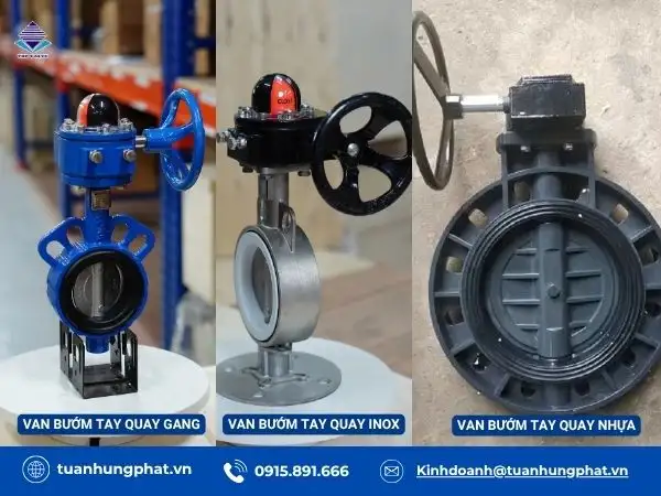 Phân loại van bướm tay quay theo chất liệu