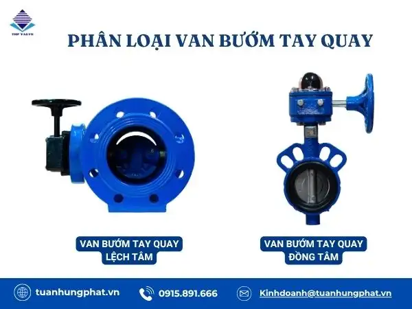 Van bướm tay xoay đồng tâm - Van bướm tay xoay lệch tâm