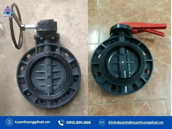 Van bướm nhựa PVC tay gạt - Van bướm nhựa PVC tay quay