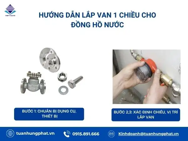 Hướng dẫn lắp van 1 chiều cho đồng hồ nước chính xác