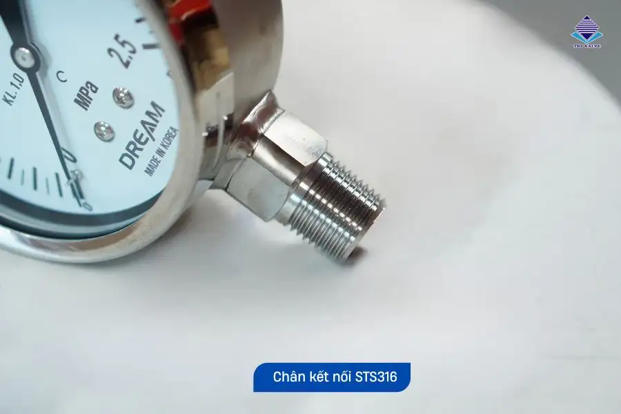 Chân kết nối inox 316 đồng hồ đo áp dream 81