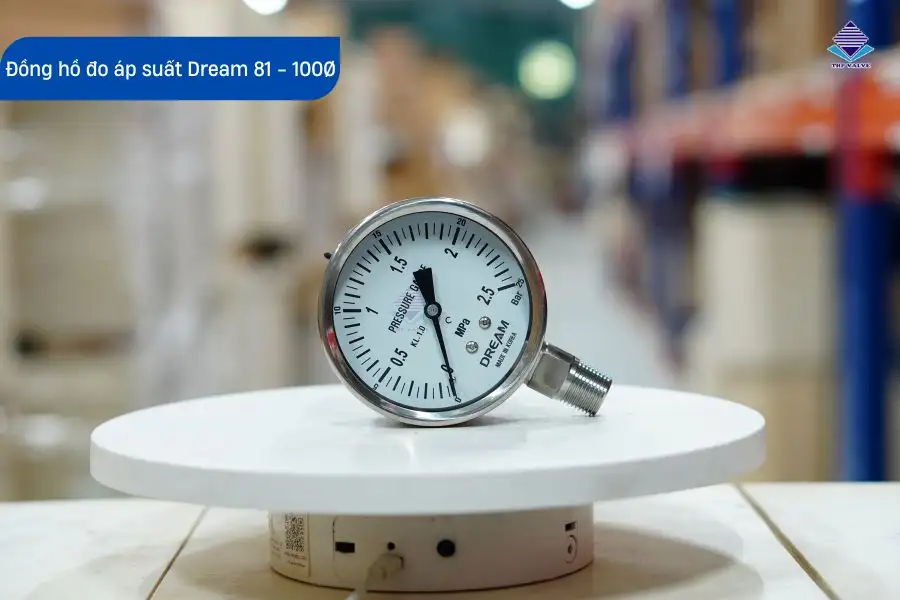 Đồng hồ đo áp suất dream 81 chân đứng inox 100Ø
