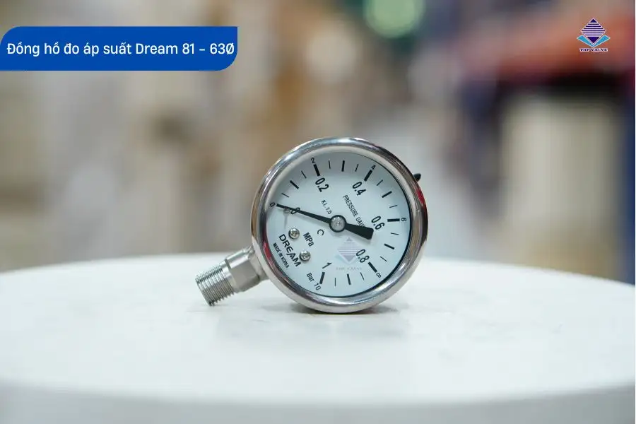 Đồng hồ đo áp suất dream 81 chân đứng 63Ø