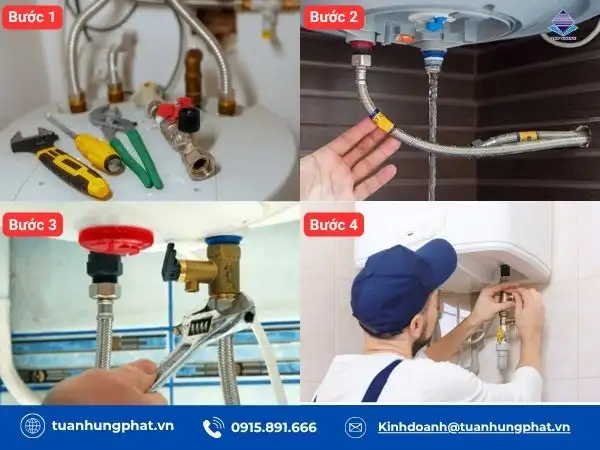 Hướng dẫn các bước lắp van 1 chiều bình nóng lạnh chính xác