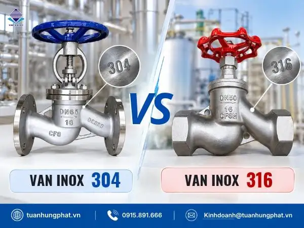 Nên chọn van inox 304 hay 316?