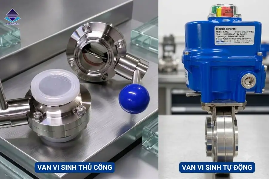 Van vi sinh tay rút - Van vi sinh điều khiển điện