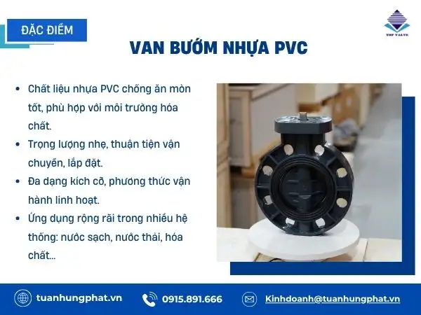 Đặc điểm nổi bật của van bướm nhựa PVC