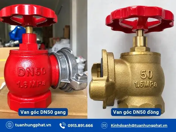 Van góc DN50 gang - Van góc DN50 đồng